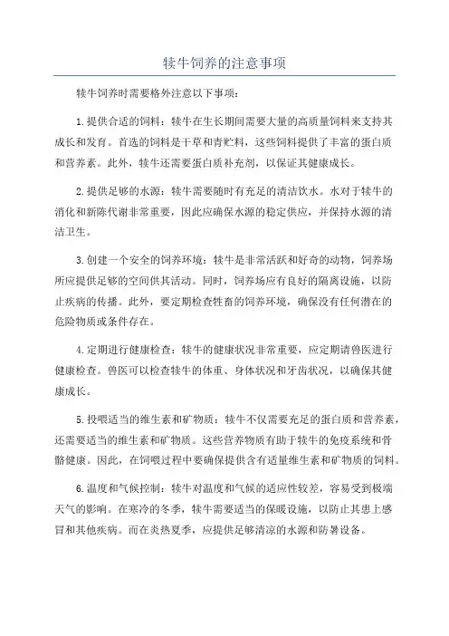 犊牛饲养的注意事项