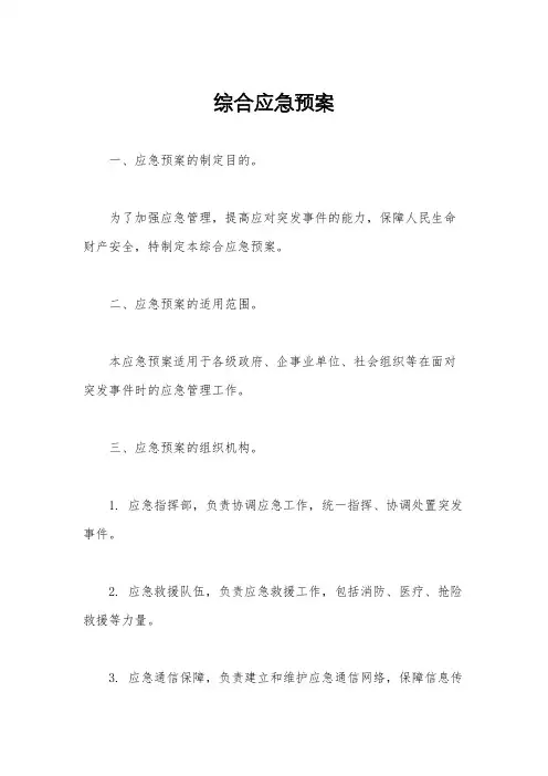 综合应急预案