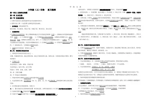 鲁教版六年级生物复习提纲(2020年7月整理).pdf