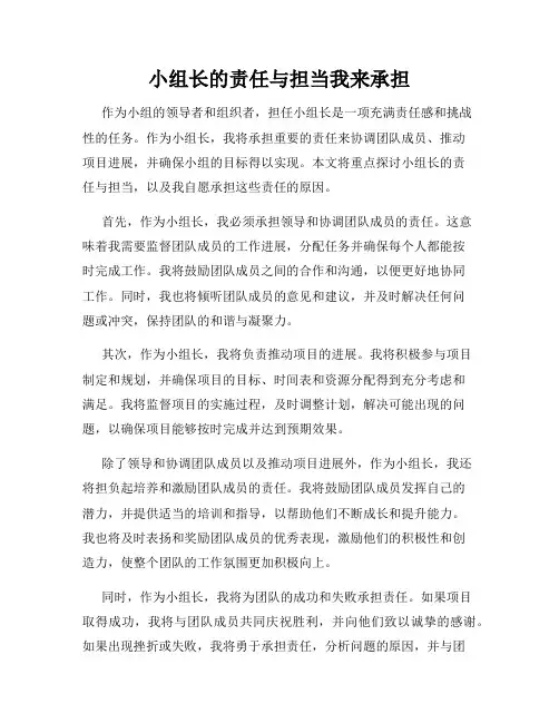 小组长的责任与担当我来承担