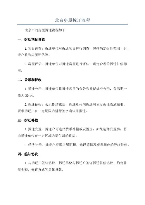 北京房屋拆迁流程