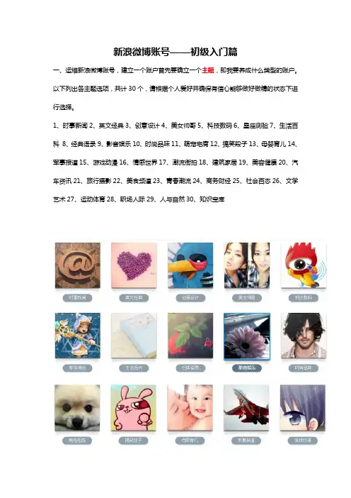 新浪微博账号——初级入门篇