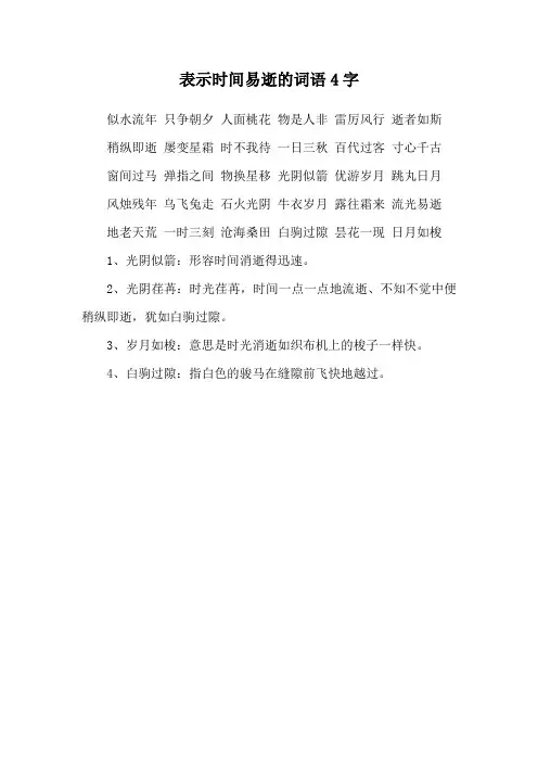 表示时间易逝的词语4字