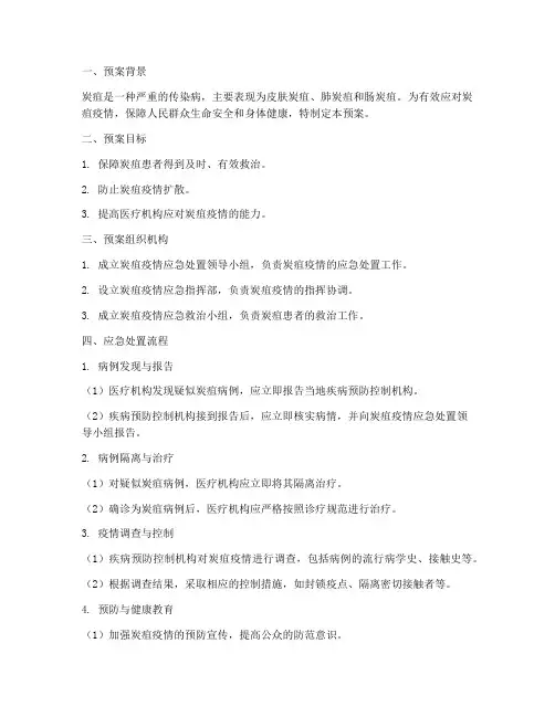 炭疽救治应急预案