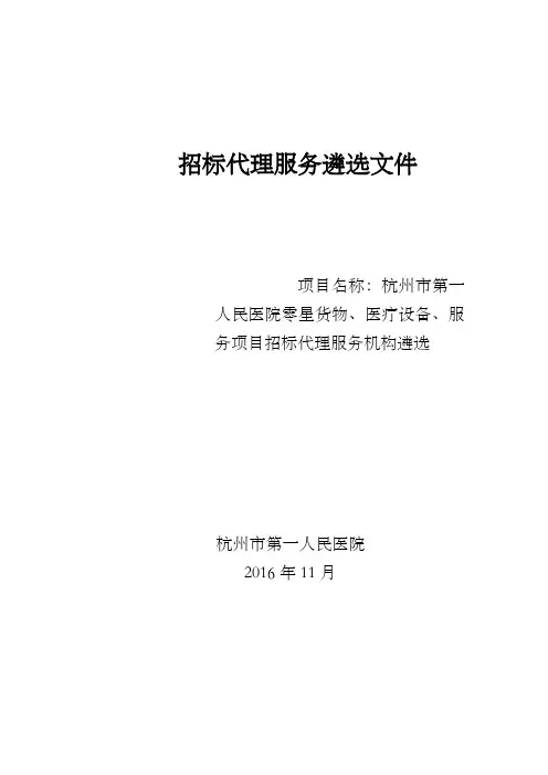招标代理服务遴选文件
