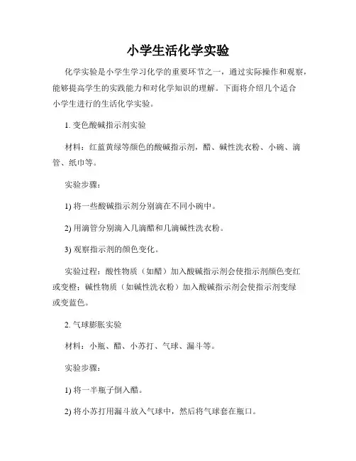 小学生活化学实验