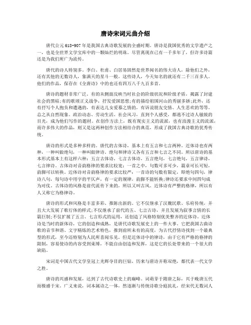 唐诗宋词元曲介绍