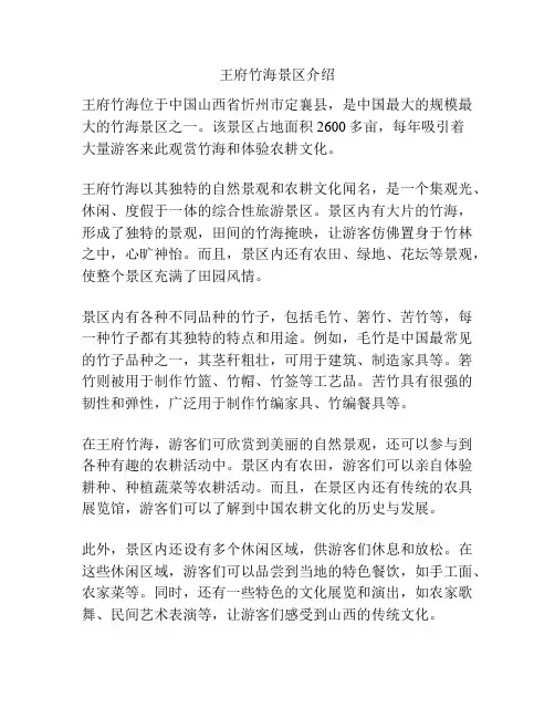 王府竹海景区介绍