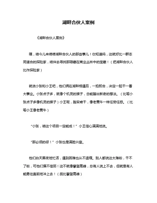 湖畔合伙人案例