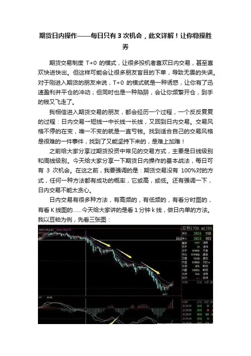 期货日内操作——每日只有3次机会，此文详解！让你稳操胜券