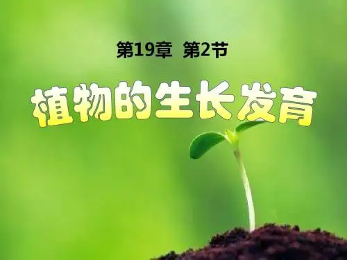 苏科版八年级上册生物植物的生长发育