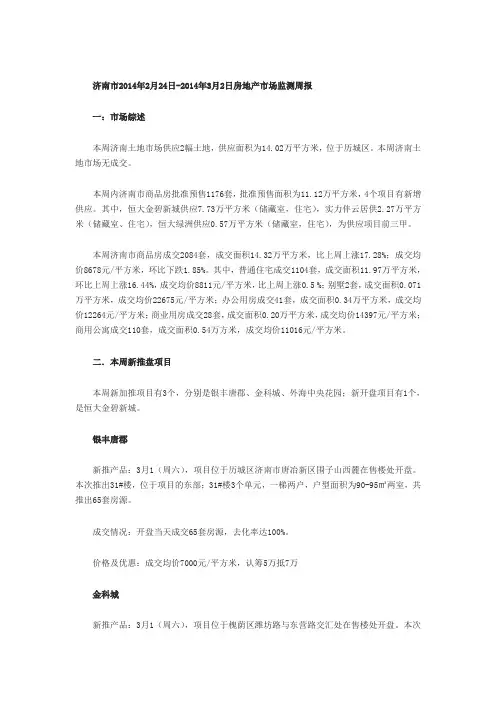 济南房地产市场周报2014.2.24-3.2