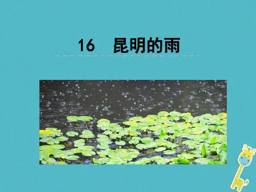 【人教部编版】八上语文：第16课《昆明的雨》ppt优秀课件