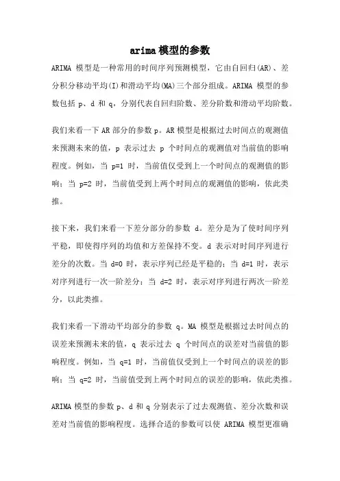 arima模型的参数