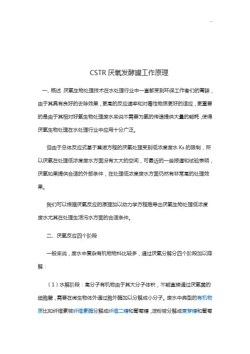 CSTR厌氧发酵罐工作基础学习知识原理