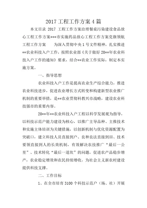 2017工程工作方案4篇