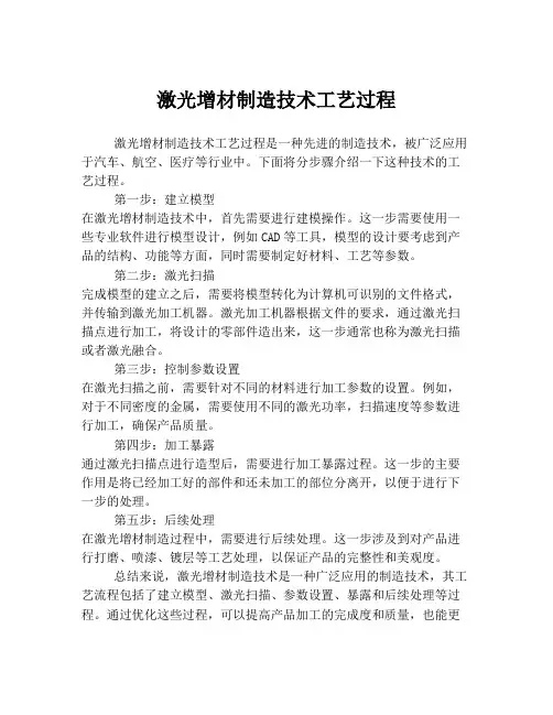 激光增材制造技术工艺过程