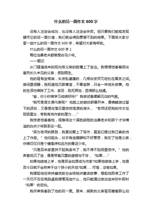什么的另一面作文600字