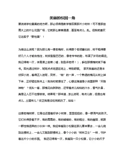 作文《美丽的校园一角》