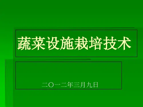 蔬菜设施栽培技术