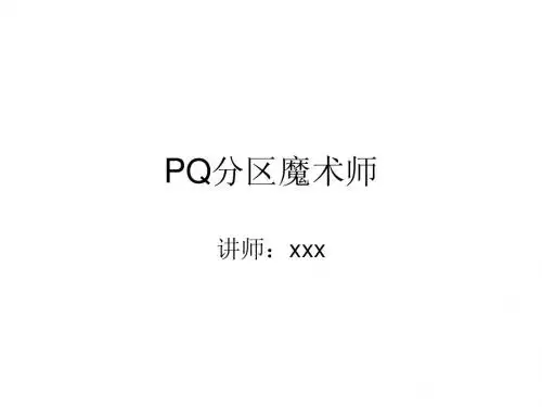 PQ分区魔术师