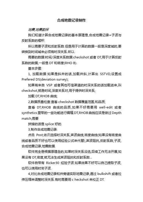 合成地震记录制作