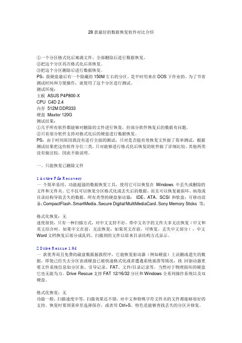 28款最好的数据恢复软件对比介绍