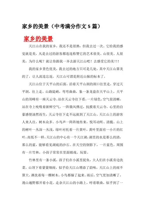 家乡的美景(中考满分作文6篇)