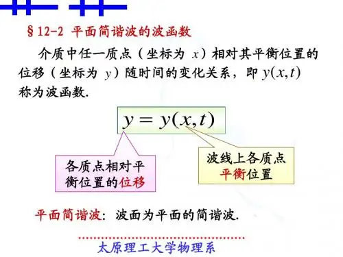 §12-2平面简谐波的波函数