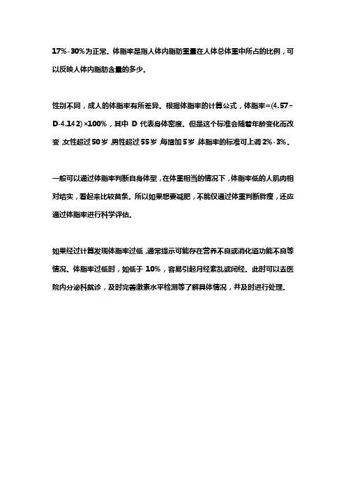 体脂率17.4