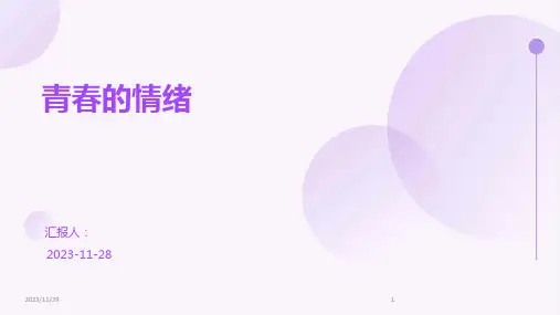 青春的情绪ppt课件