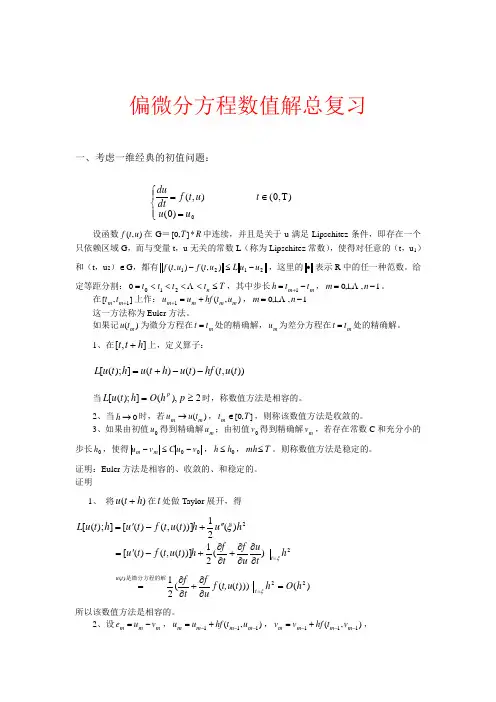 偏微分方程之期末重要知识总复习