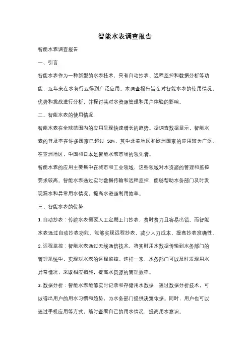 智能水表调查报告