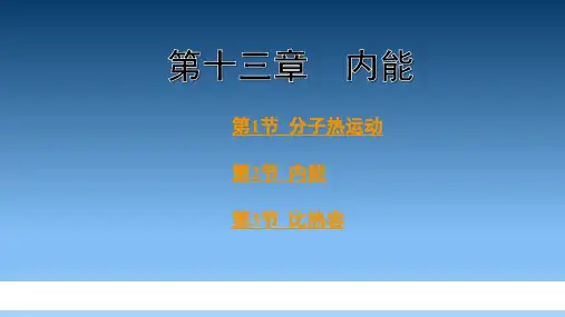 初中物理 第十三章 内能