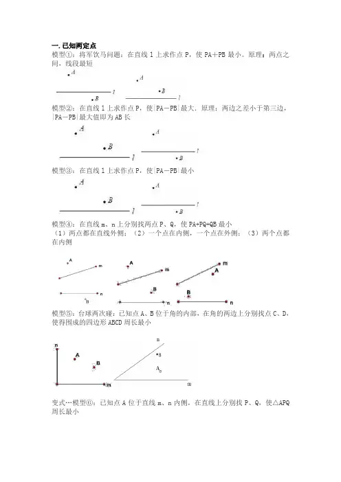 初中几何图形所有最小值问题