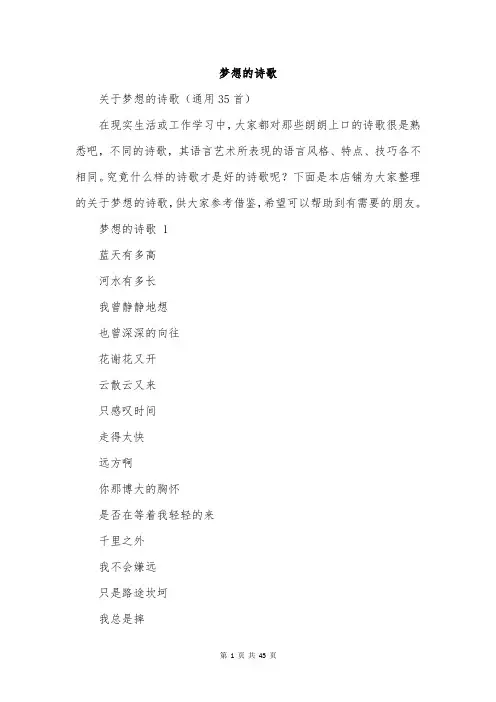 梦想的诗歌