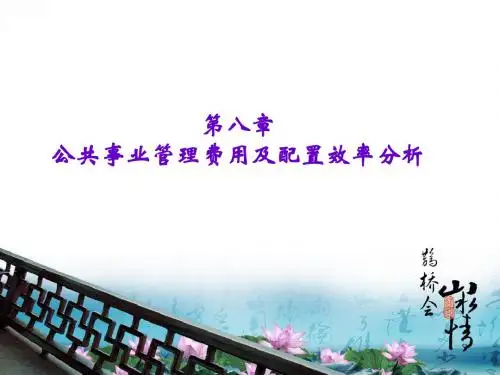第八章 公共事业管理费用及配置效率分析