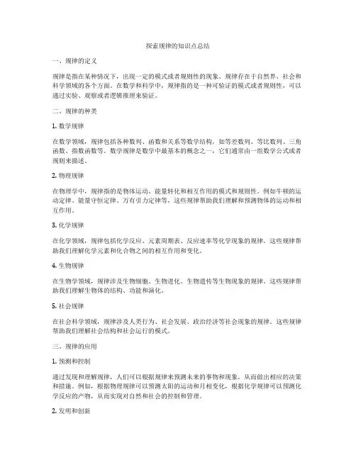 探索规律的知识点总结
