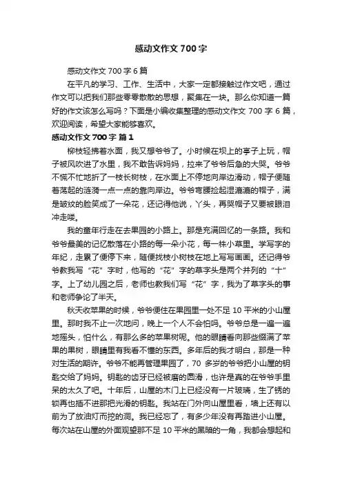 感动文作文700字6篇