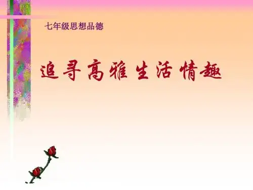 追寻高雅生活情趣课件