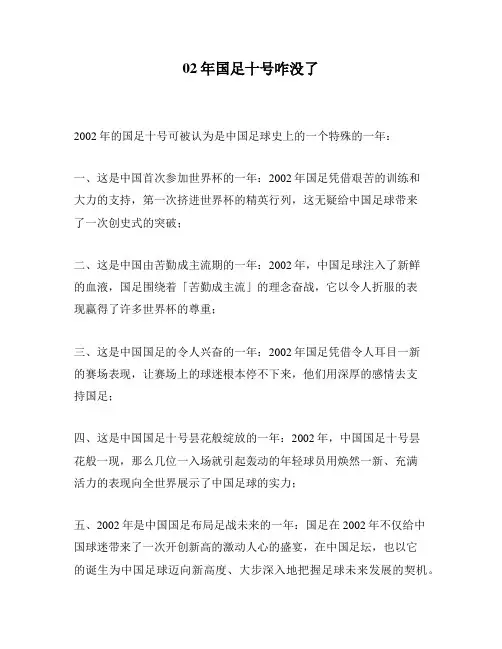 02年国足十号咋没了