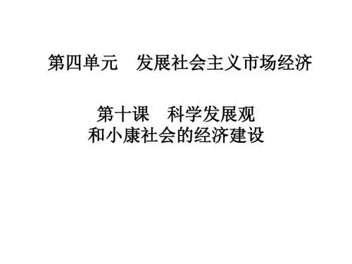 高中政治人教版必修一《经济生活》： 第10课 科学发展观和小康社会的经济建设 复习课件(共22张PPT )