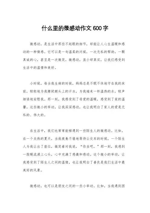 什么里的微感动作文600字