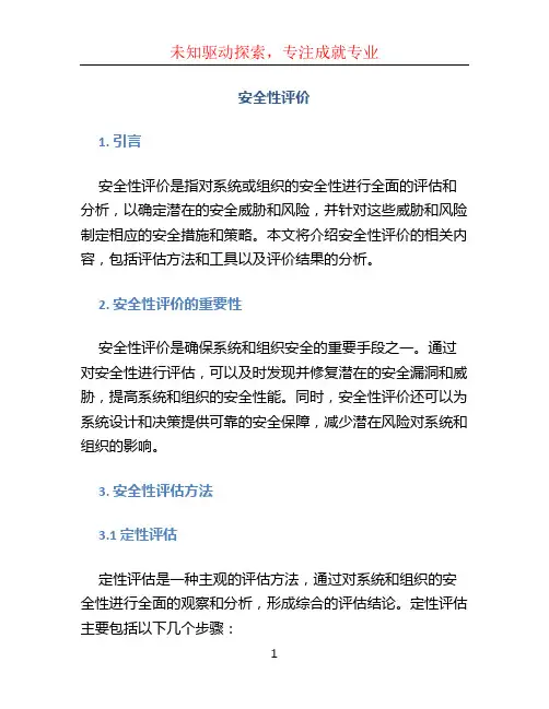 安全性评价