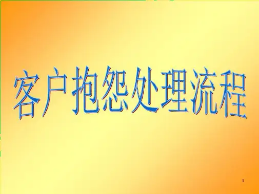 客户抱怨处理流程(共13张PPT)