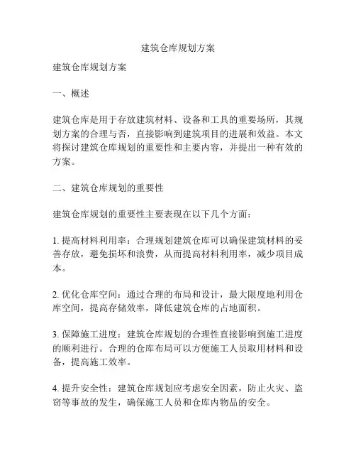 建筑仓库规划方案