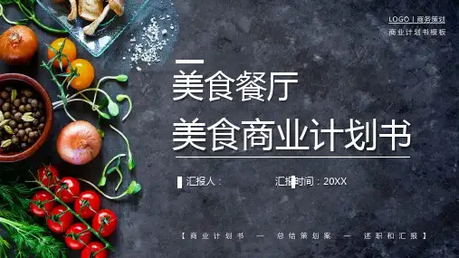 美食餐厅美食商业计划书ppt模板