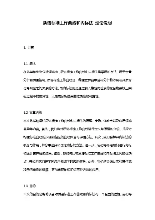 质谱标准工作曲线和内标法 理论说明