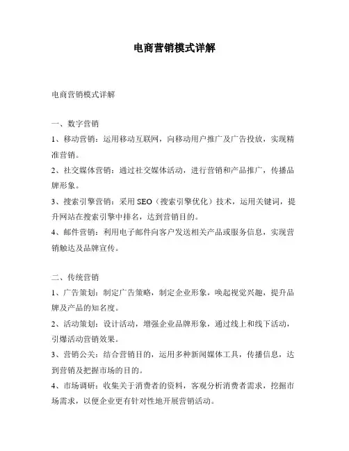 电商营销模式详解