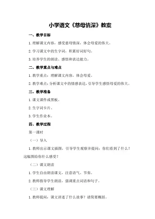 小学语文《慈母情深》教案